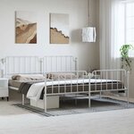 vidaXL Cadre de lit métal sans matelas et pied de lit blanc 193x203 cm
