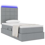 vidaXL Lit avec rangement et LED Gris clair 100 x 200 cm Polyester
