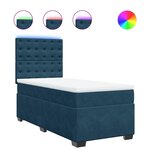 vidaXL Sommier à lattes de lit avec matelas bleu 80x200 cm velours