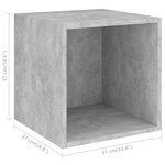 vidaXL Ensemble de meuble TV 2 Pièces Gris béton Aggloméré