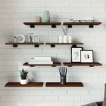 vidaXL Étagères murales 8 Pièces chêne marron 40x20x1 5cm bois ingénierie