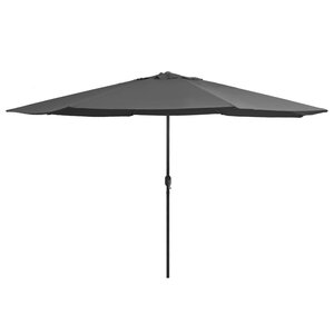 vidaXL Parasol de jardin avec mât en métal 390 cm anthracite