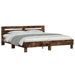 vidaXL Cadre de lit sans matelas chêne fumé 200x200 cm