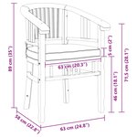 vidaXL Chaises de jardin 2 Pièces Marron 63 x 58 x 89 cm