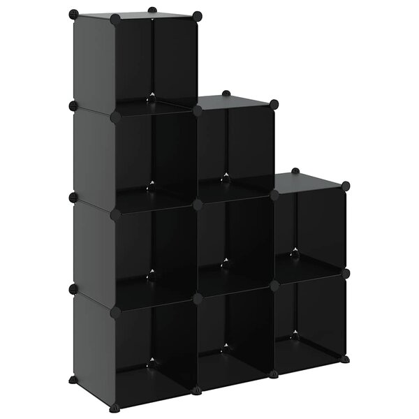 vidaXL Cubes de rangement 9 Pièces Noir PP