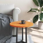vidaXL Dessus de table rond cire marron Ø50x2 5 cm bois de pin massif