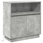 vidaXL Buffet avec LED Gris béton 71x34 5x75 cm en bois reconstitué