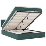 vidaXL Cadre de lit ottoman avec matelas vert foncé 140x190 cm velours