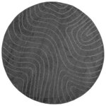 vidaXL Tapis de surface Rond HUARTE Anthracite Ø 160 CM Polyester