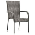 vidaXL Ensemble de salle à manger pour jardin 5 Pièces Gris Poly rotin