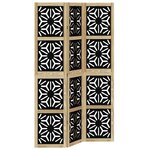 vidaXL Cloison de séparation 3 panneaux marron noir paulownia massif