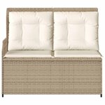 vidaXL Banc de jardin avec coussin Beige Poly rotin