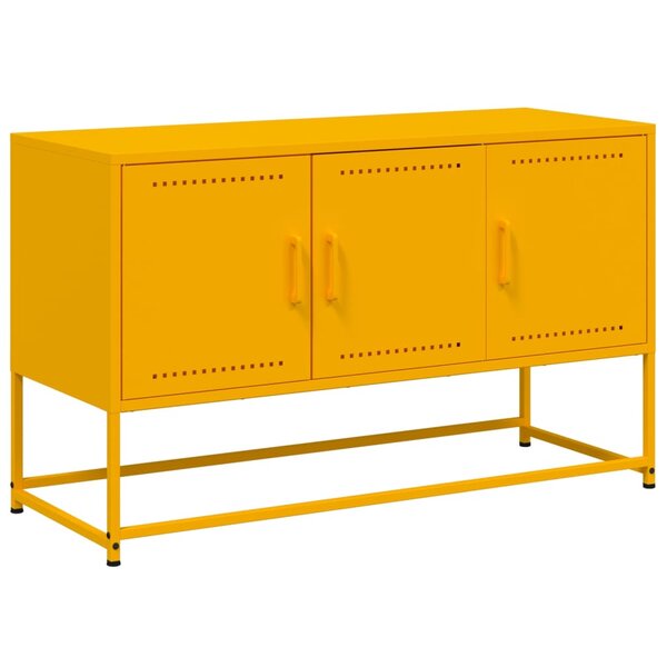 vidaXL Meuble TV jaune moutarde 100 5x39x60 5 cm acier
