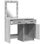 vidaXL Table de Toilette 2 Pièces Gris 50 x 41 x 135 cm Bois d'ingénierie