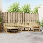 vidaXL Ensemble de canapés d'extérieur 6 Pièces Blanc et Beige