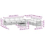 vidaXL Ensemble de canapés d'extérieur 8 pc Blanc et crème Polyester