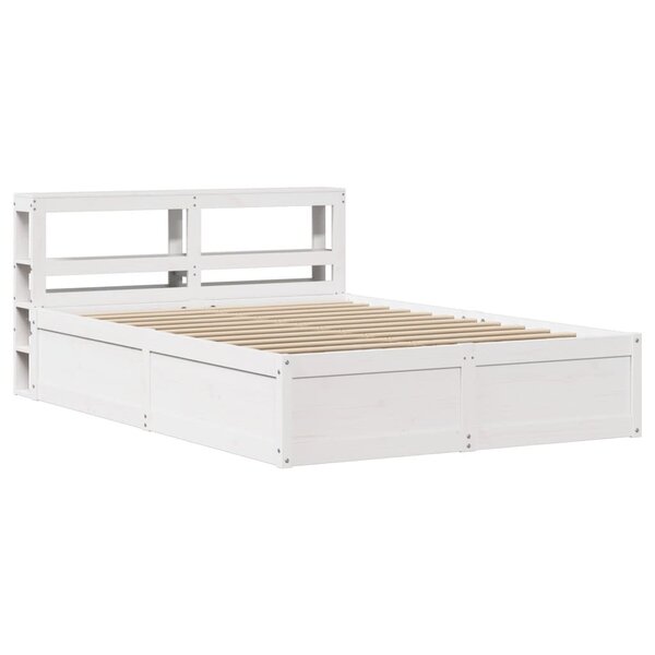 vidaXL Cadre de lit avec tête de lit blanc 160x200 cm bois pin massif