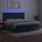 vidaXL Sommier à lattes de lit matelas et LED Vert foncé 200x200 cm