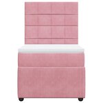 vidaXL Sommier à lattes de lit avec matelas Rose 90x200 cm Velours