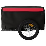 vidaXL Remorque de vélo noir et rouge 45 kg fer