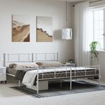 vidaXL Cadre de lit métal sans matelas et pied de lit blanc 193x203 cm