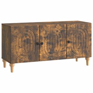 vidaXL Meuble TV Chêne fumé 99 x 34 5 x 50 cm Bois d'ingénierie