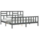 vidaXL Cadre de lit sans matelas gris 200x200 cm bois massif de pin