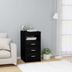 vidaXL Armoire à tiroirs Noir 40x50x76 cm Bois d'ingénierie