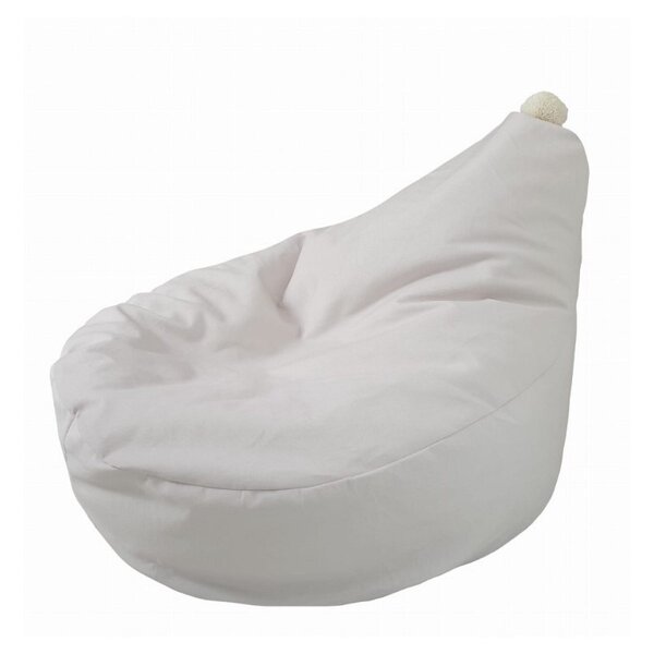 Pouf à pompon crème