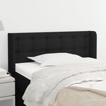vidaXL Tête de lit avec oreilles Noir 93x16x78/88 cm Tissu