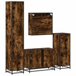 vidaXL Ensemble meubles salle de bain 4 Pièces chêne fumé bois ingénierie