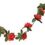 vidaXL Guirlandes de fleurs de Noël 6 Pièces rouge 240 cm