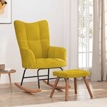 vidaXL Chaise à bascule avec repose-pied Jaune moutarde Velours