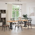 vidaXL Pieds de table à manger 2 pièces Noir 60 x (72-73 3) cm Acier