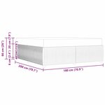 vidaXL Cadre de lit Autre Marron foncé 180 x 200 cm tissu