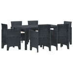 vidaXL Ensemble de salle à manger pour jardin 7 Pièces Anthracite