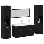 vidaXL Ensemble de mobilier de salle de bain 4 Pièces Chêne noir