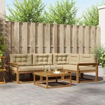 vidaXL Ensemble de canapés d'extérieur 5 Pièces Naturel et Beige
