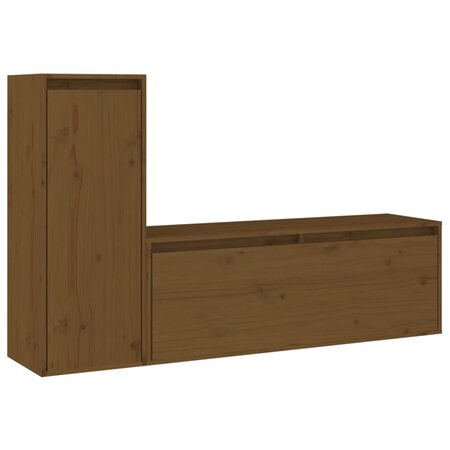 vidaXL Meubles TV 2 Pièces Marron miel Bois massif de pin