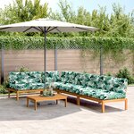 vidaXL Salon palette de jardin avec coussins 5Pièces bois d'acacia massif