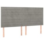 vidaXL Tête de lit Gris clair 160x5x118/128 cm Velours