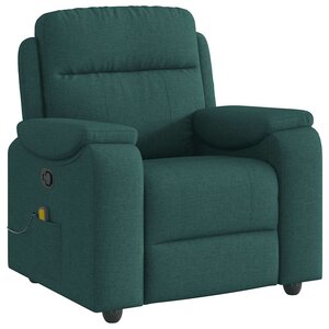 vidaXL Fauteuil de massage inclinable Vert foncé Tissu