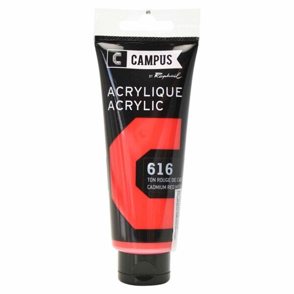 Peinture acrylique 100 ml - Rouge de Cadmium moyen n°616