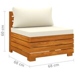 vidaXL Salon de jardin 5 Pièces avec coussins Bois d'acacia solide
