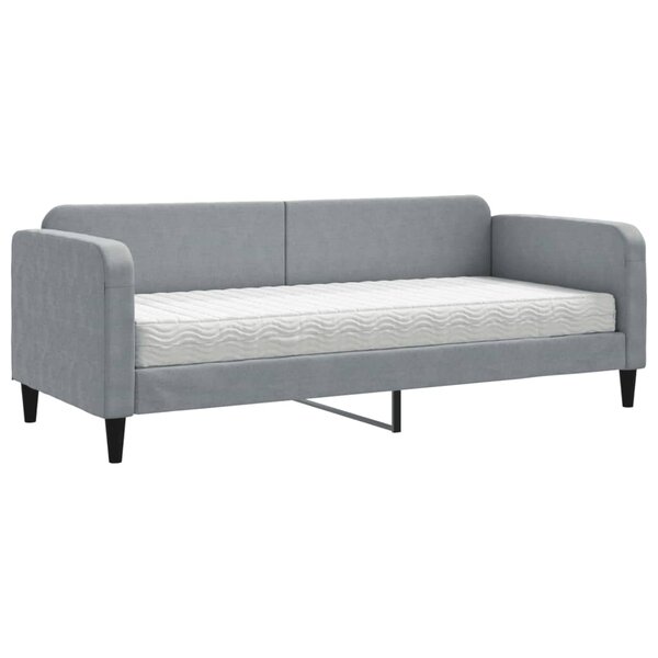 vidaXL Lit de jour avec matelas gris clair 80x200 cm tissu