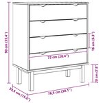 vidaXL Commode OTTA Marron et blanc 76 5x39 5x90 cm Bois de pin massif