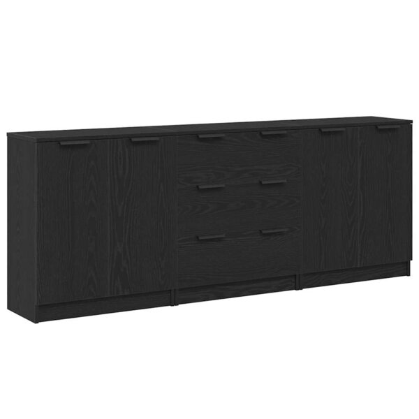 vidaXL Buffet 3 Pièces Chêne noir 180 x 30 x 70 cm Bois d'ingénierie