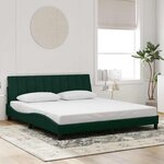 vidaXL Cadre de lit avec LED sans matelas Hanko vert foncé 180x200 cm velours