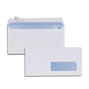 100 Enveloppes DL 110 x 220 mm avec fenêtre 35 x 100 mm papier velin 80 gr