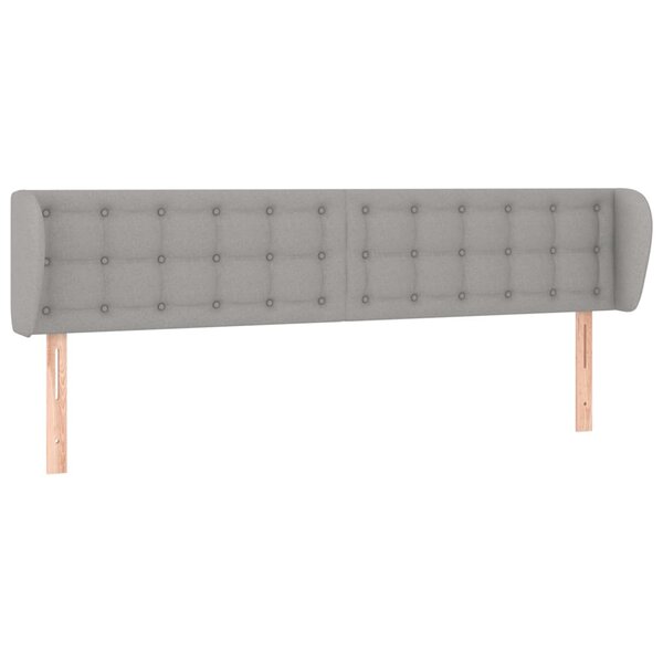 vidaXL Tête de lit avec oreilles Gris clair 203x23x78/88 cm Tissu